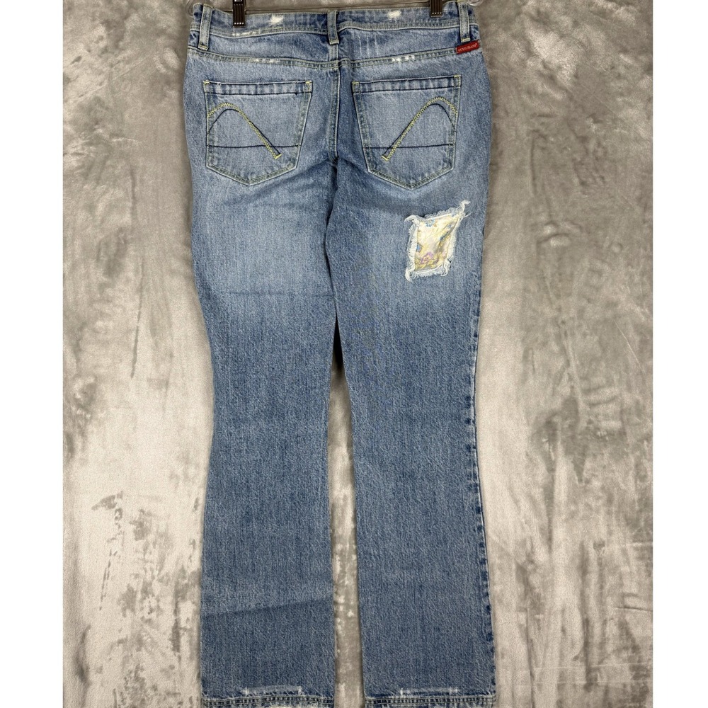 Guess Jeans Womens Bootcut Distressed Patchwork Denim Pants Size‎ 27 - Picture 2 of 8